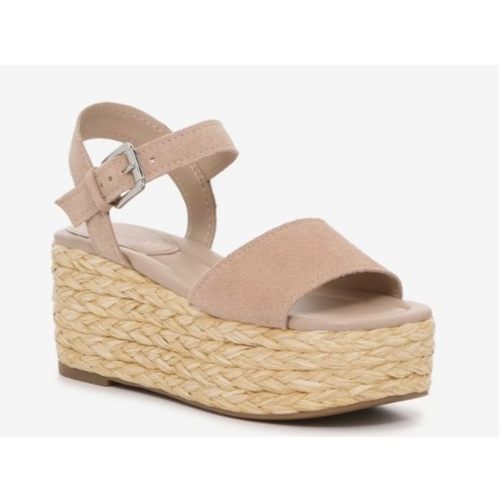 Marc Fisher Jellard Tan Espadrille Platform Wedge Sandals Shoe Women's‎ Size 10